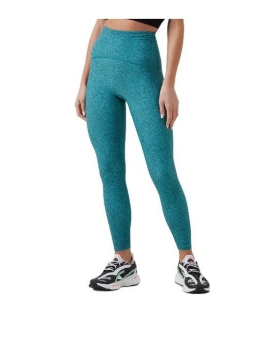 Spanx SPANXshape Booty Boost 7/8 Leggings Teal Micro Dot Print Size Extra Small